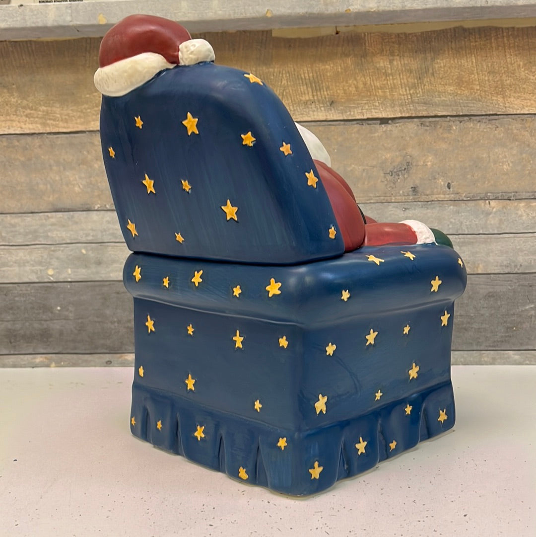 Sakura Warren Kimble "Sleeping Santa" Hand-painted Cookie Jar, 2002