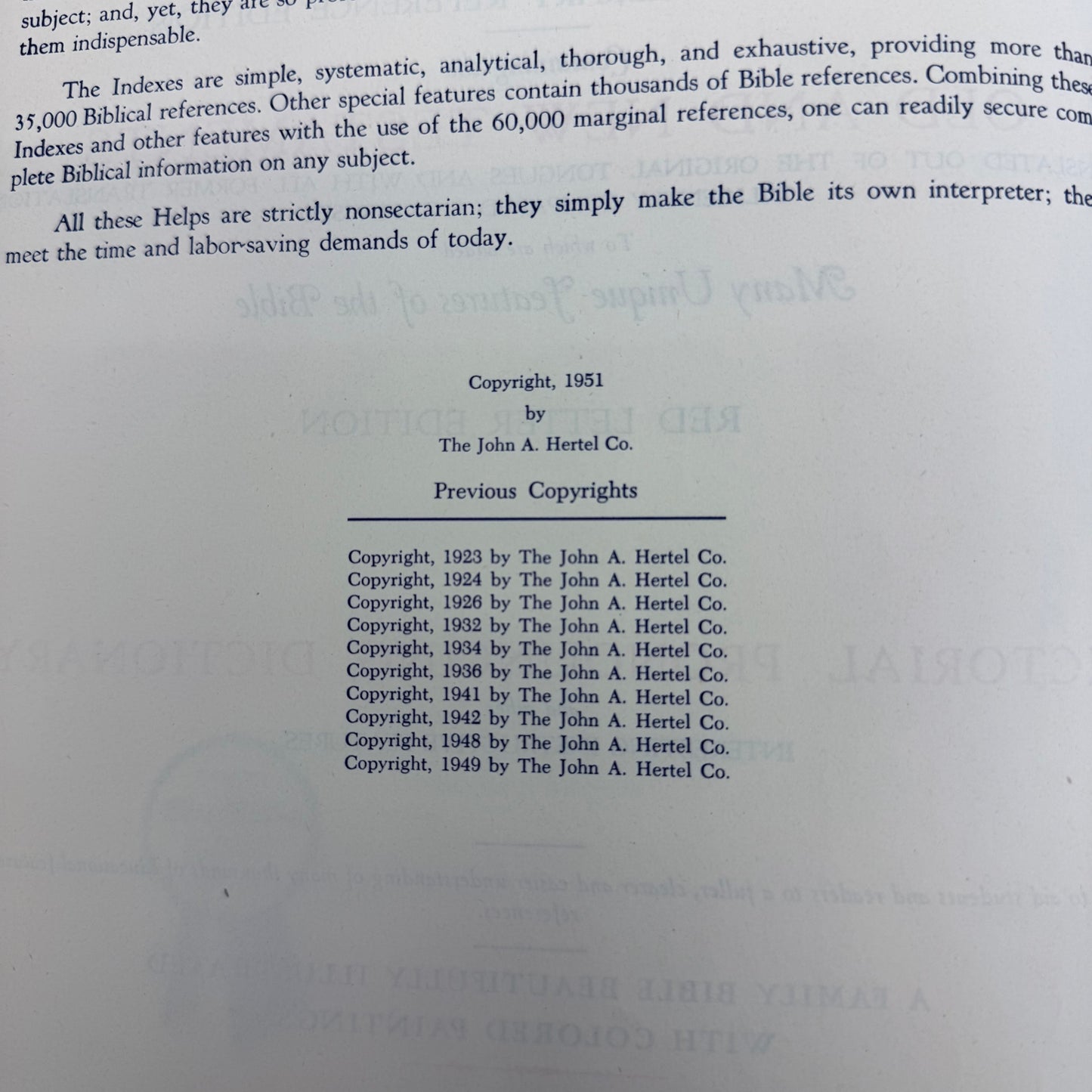 Hertel Masonic Edition King James Holy Bible 1951 edition