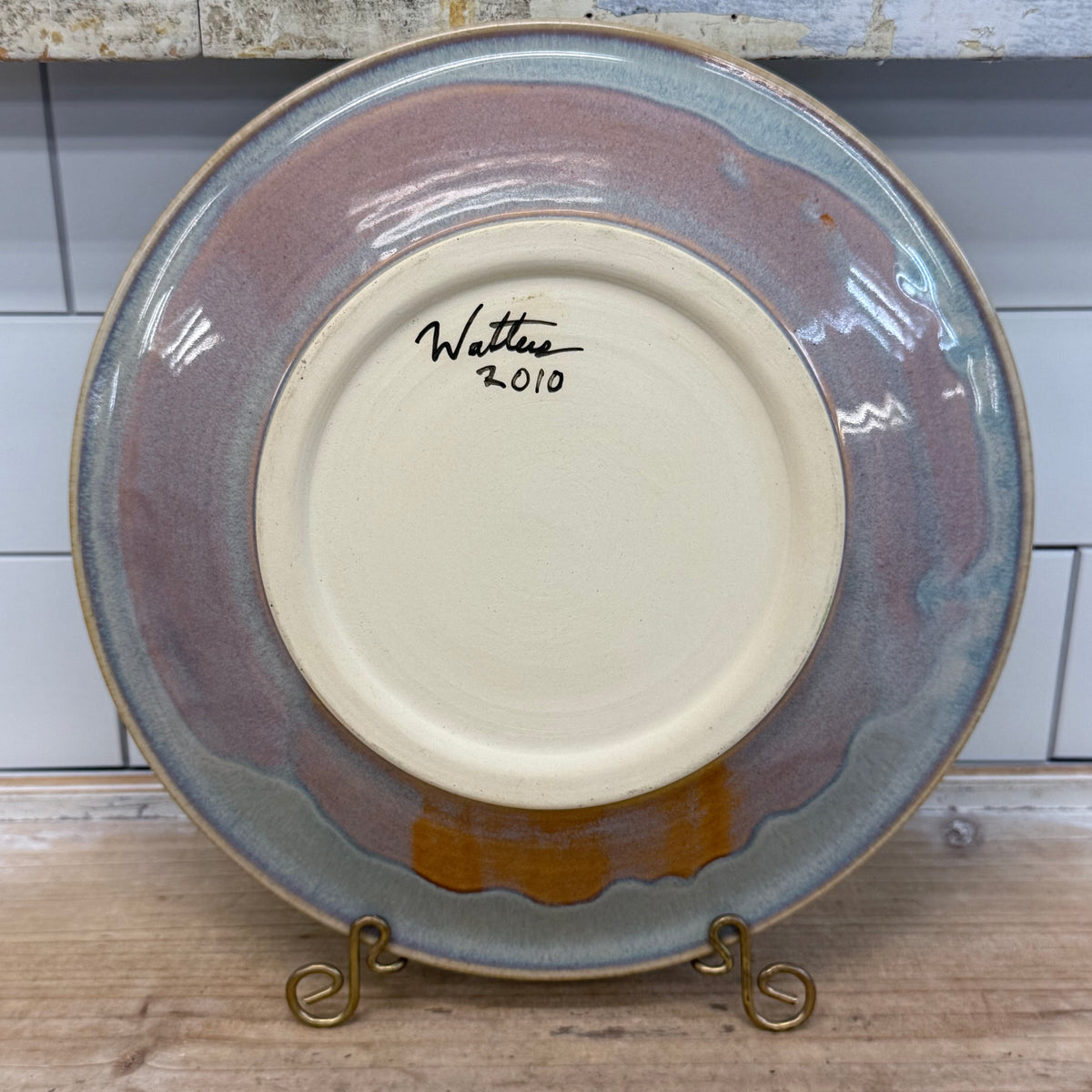 Studio Pottery Stoneware Plates Set of 3 Signed Walters 2010
