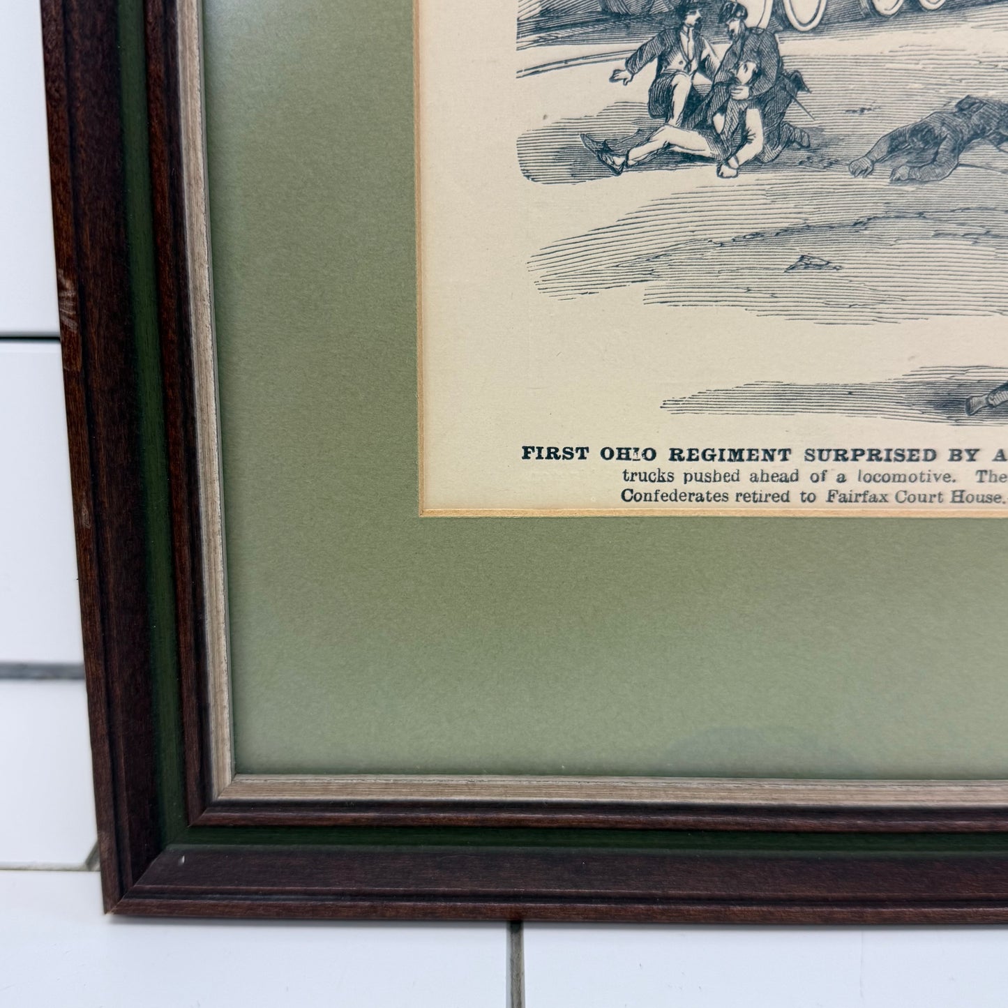Framed First Ohio Regiment Surprised by a Masked Battery Civil War Print