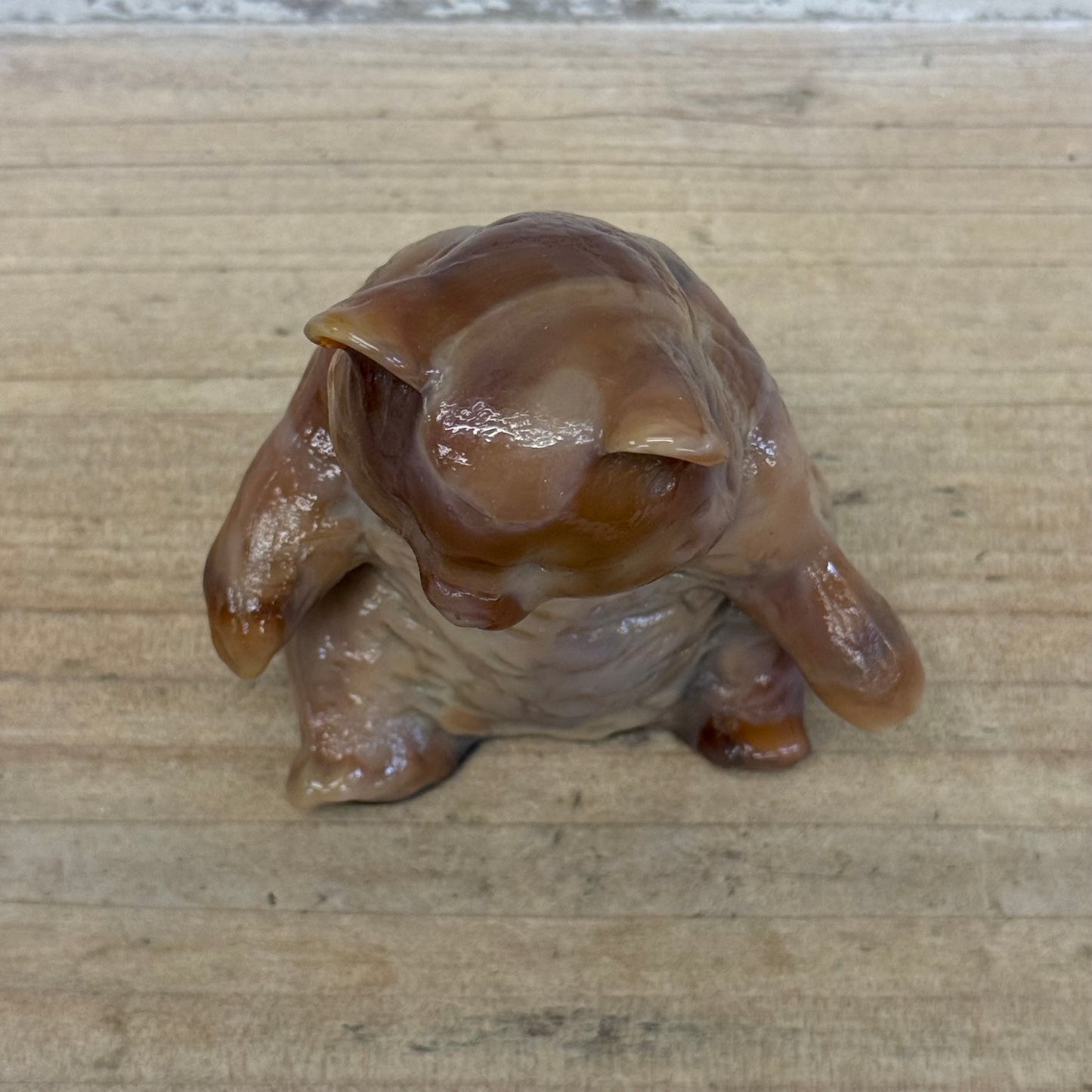 Mosser Slag Glass Sitting Bear Rare Paperweight Figurine