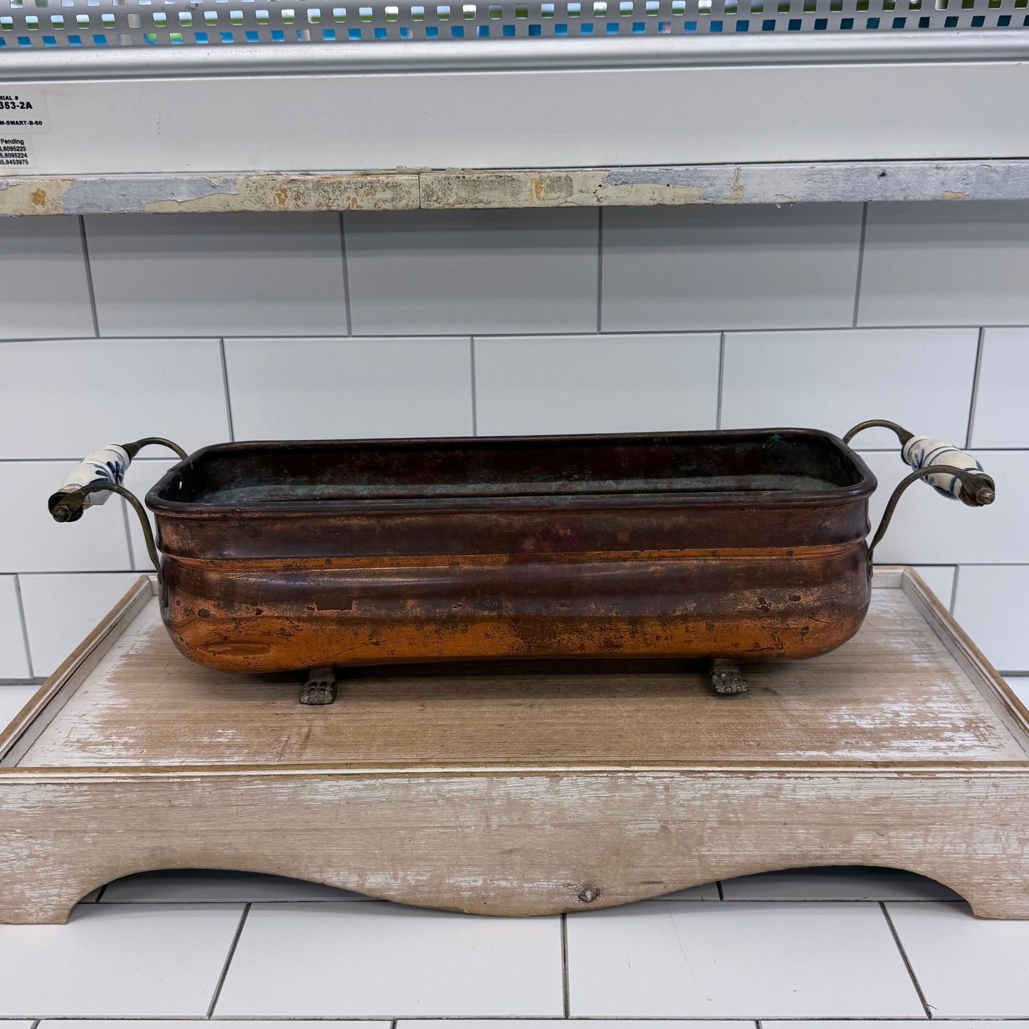 Victorian Revival Copper Planter with Lion Paw Feet