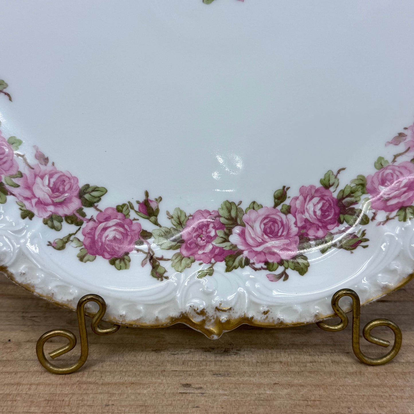 GDA Limoges Serving Dish Rose Gilt Porcelain Platter Antique c.1900