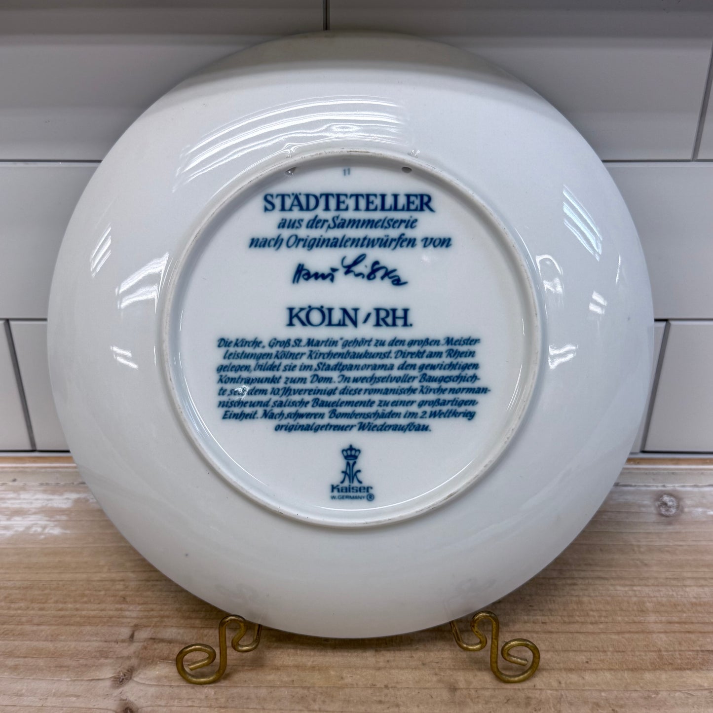 Kaiser Stadteteller Köln/RH Wall Plate, Porcelain