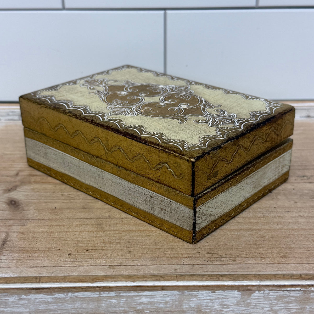 Italian Florentine Giltwood Desk Organizer Set
