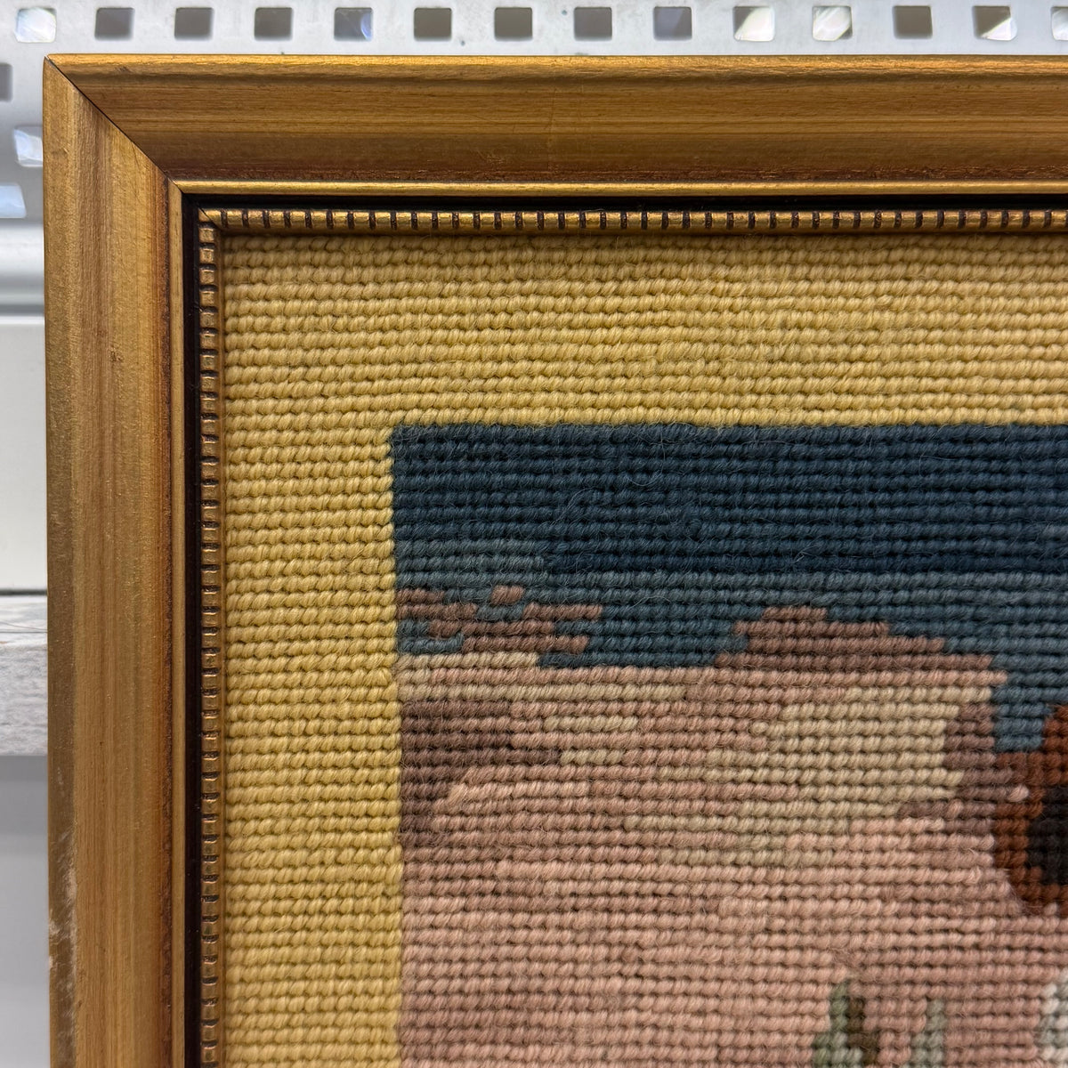 Raeburn Boy with a Rabbit Framed Needlepoint Portrait Art