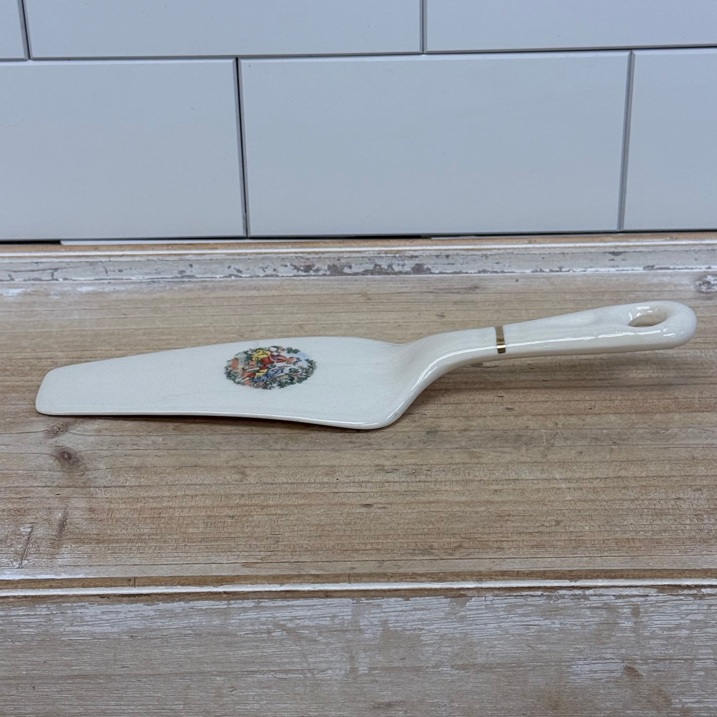 Harker Pottery Courting Couple Plate & Cake Serve Set