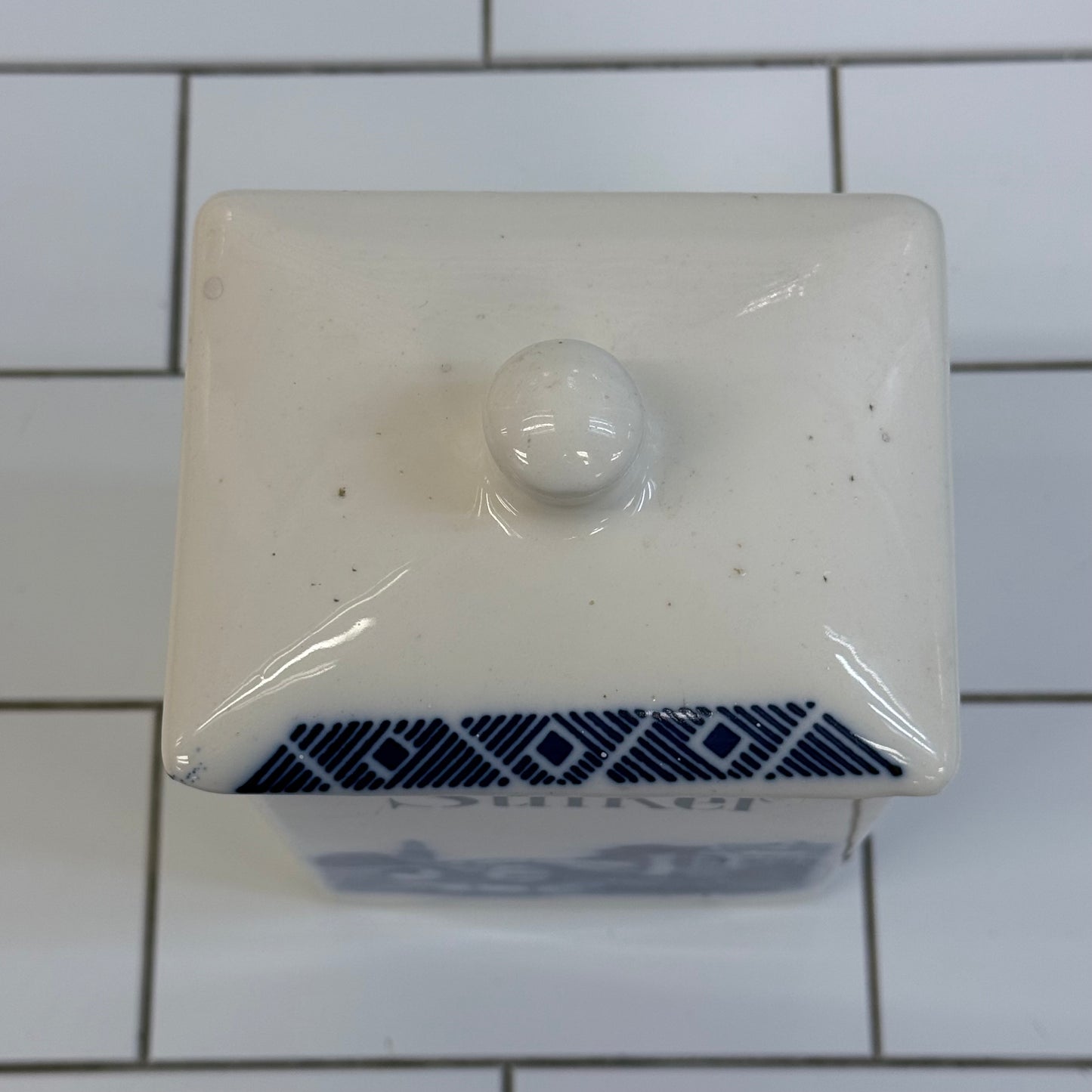 Elvira Delft Style Suiker Lidded Sugar Canister Ceramic Vintage