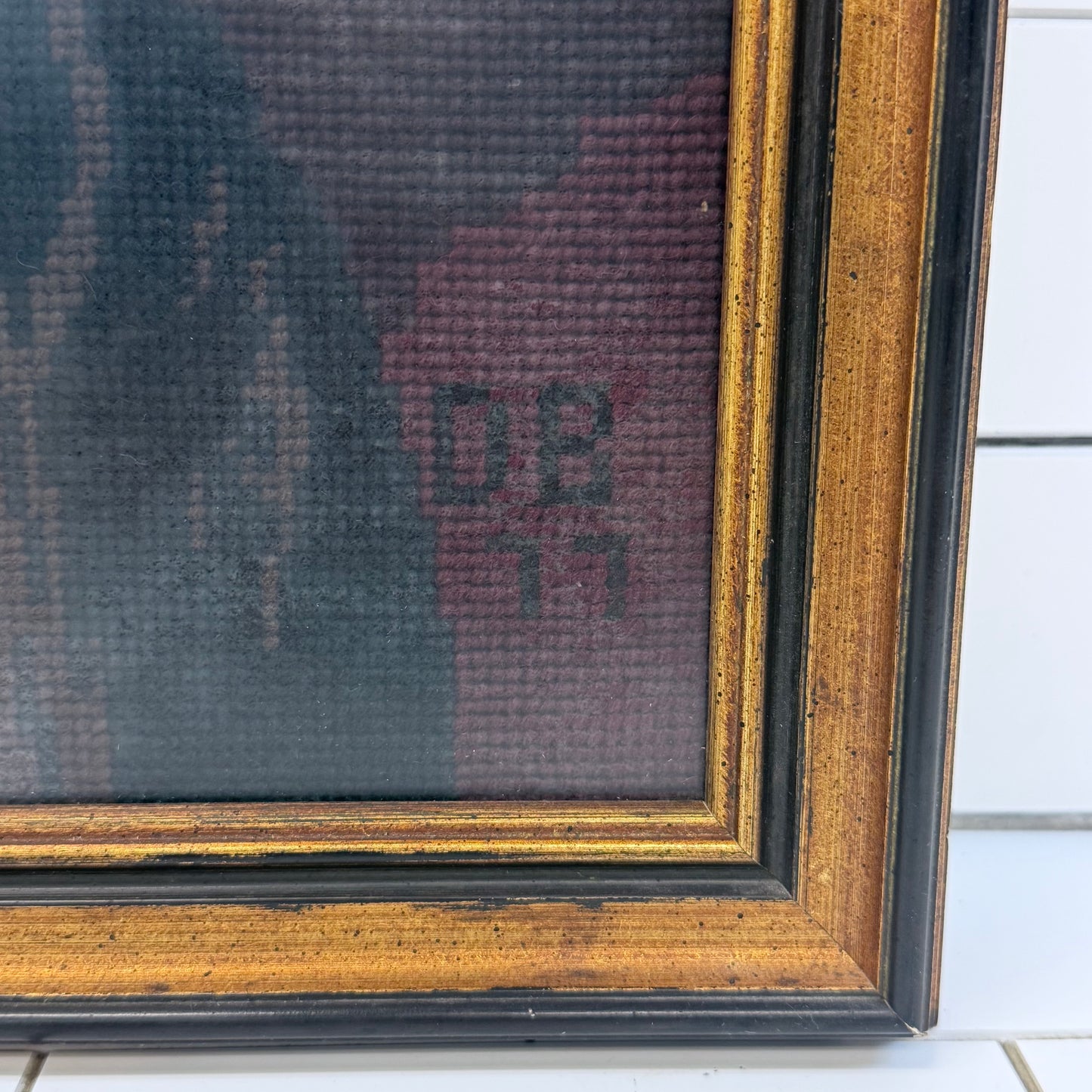 The Man with the Golden Helmet Framed Needlepoint Art 1977