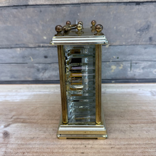 Paul Sebastian Brass Crystal Carriage Quartz Desk Clock