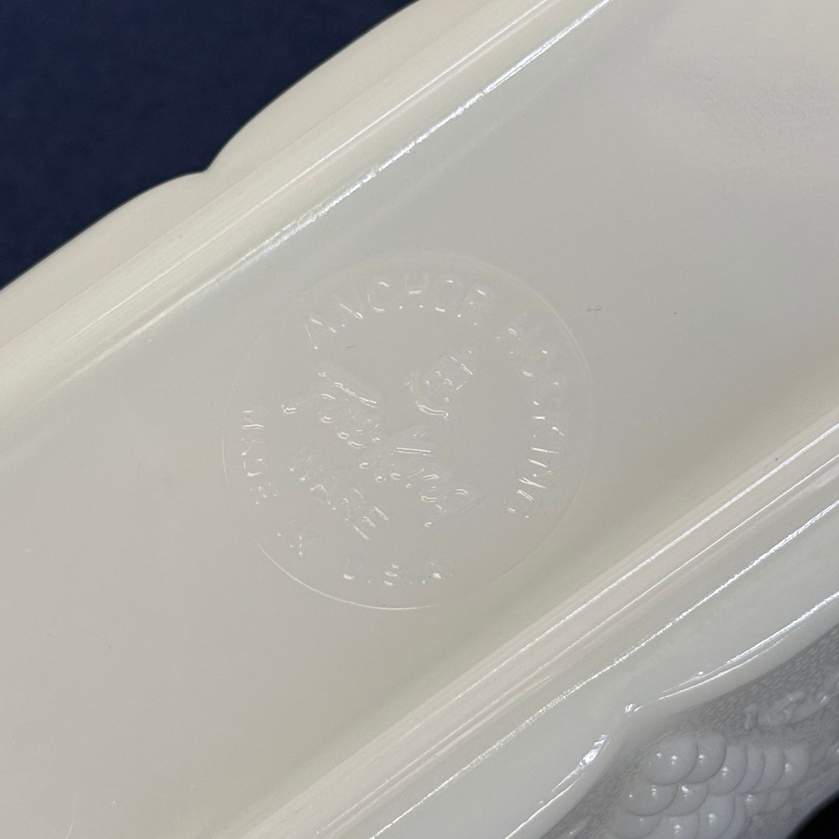 Anchor Hocking Fire-King Milk Glass Grape Vine Planter