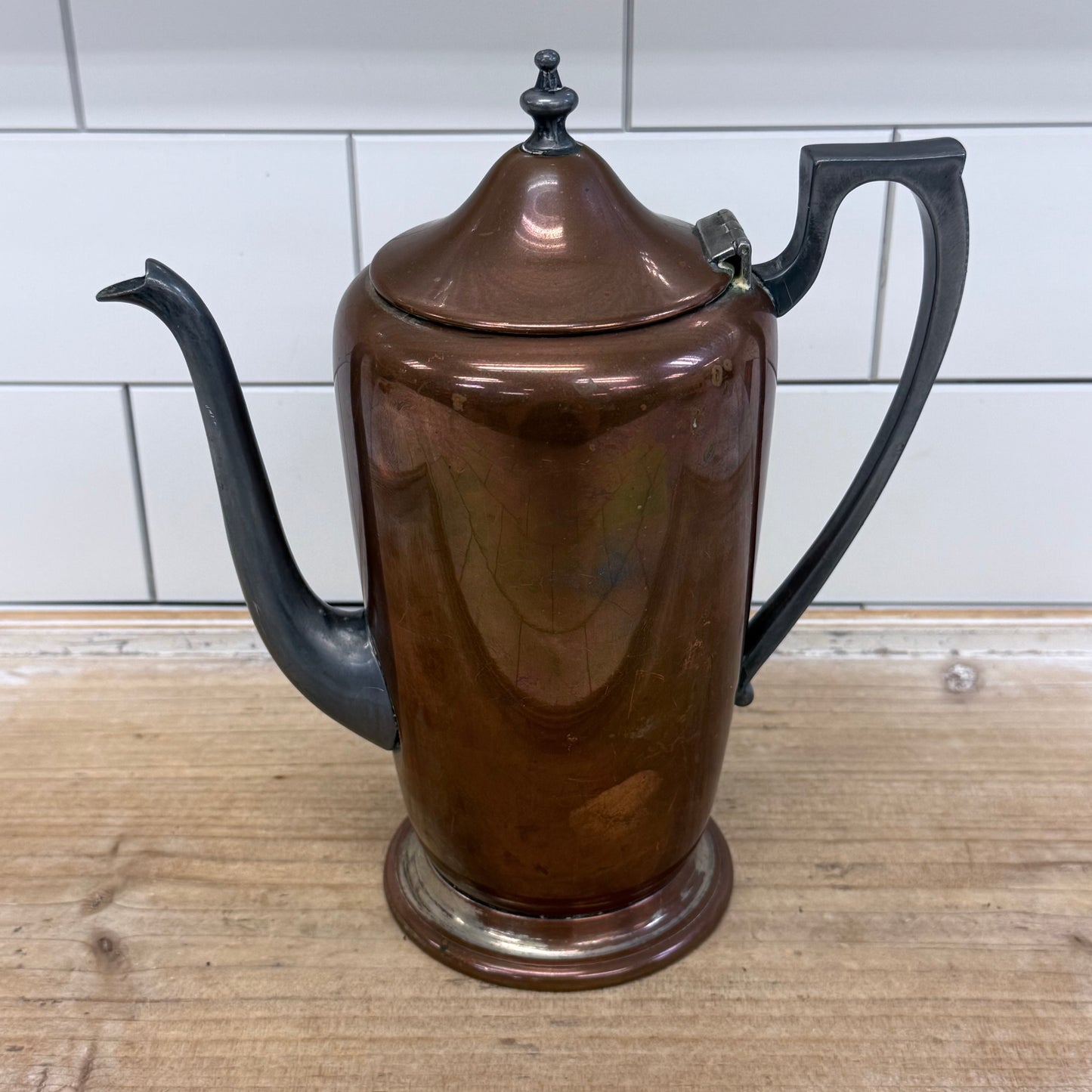 Taber & Tibbits Copper Silver plate Coffee Pot 1920s