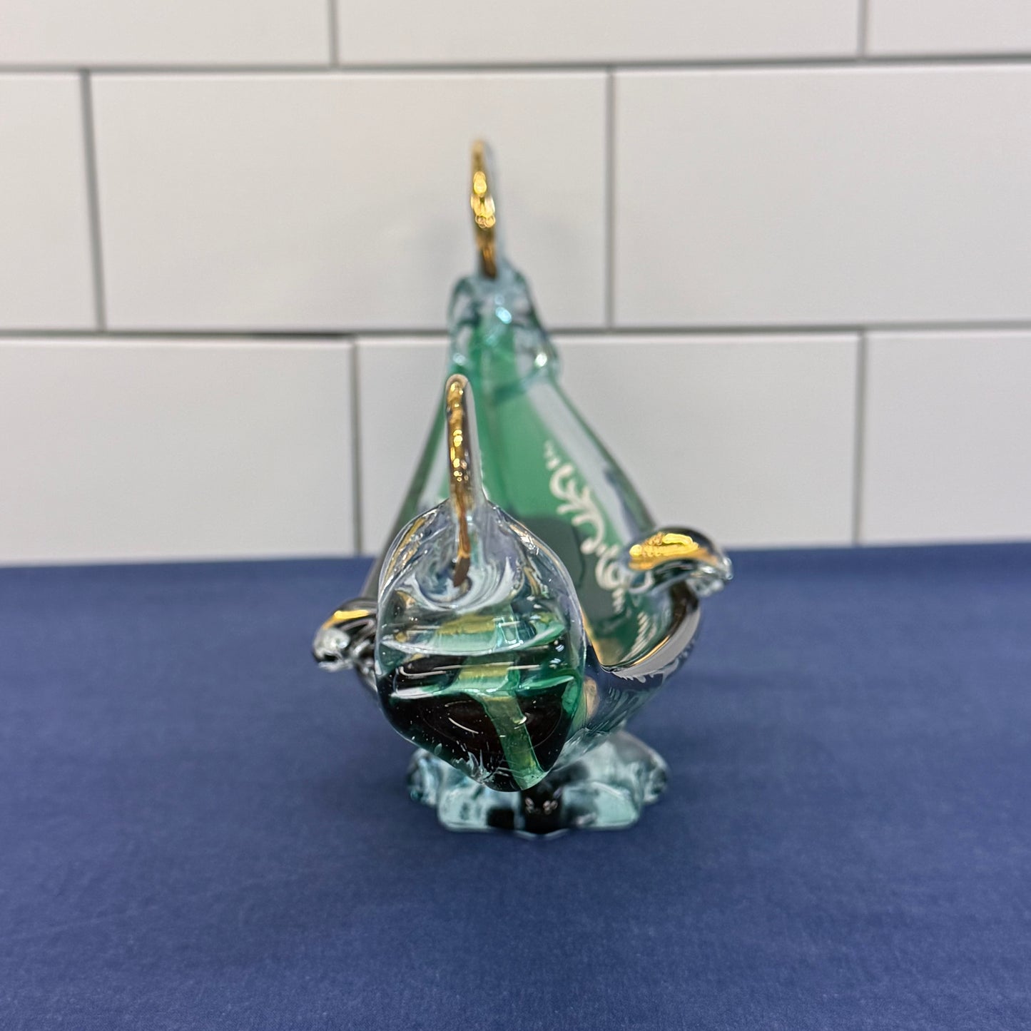 Murano Style Venetian Gondola Art Glass Centerpiece Bowl