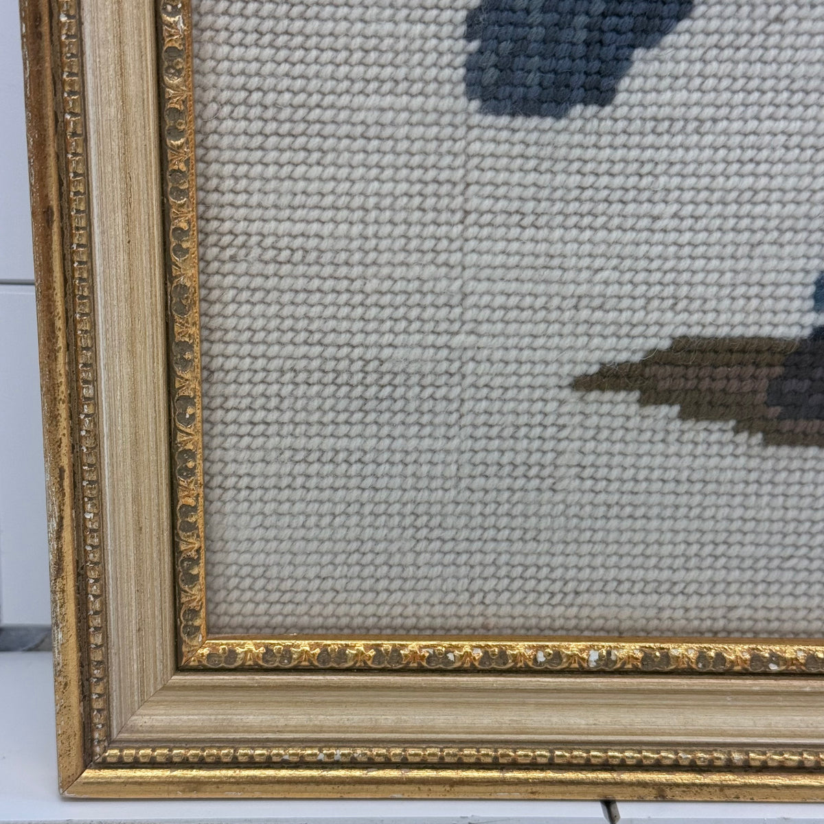 Blue Boy & Pinkie Framed Needlepoint Art, Set of 2