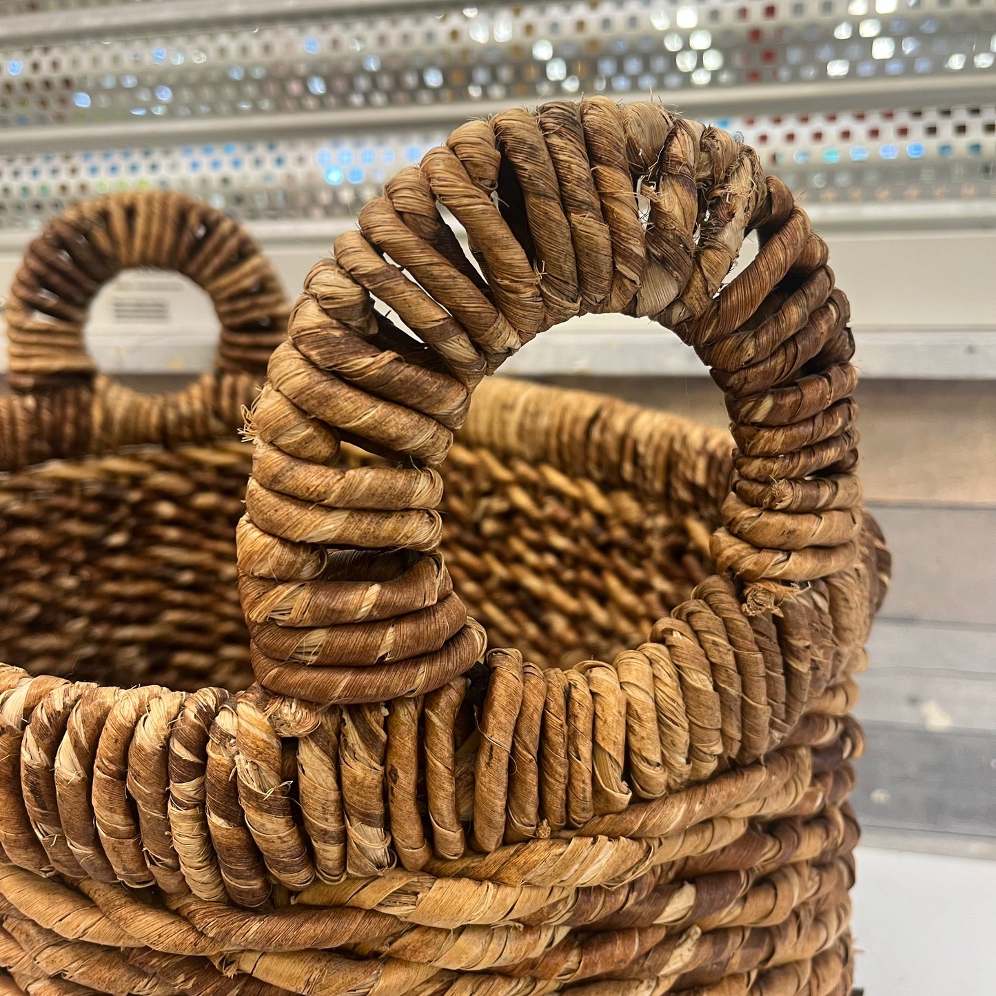 Rustic Woven Abaca Storage Basket