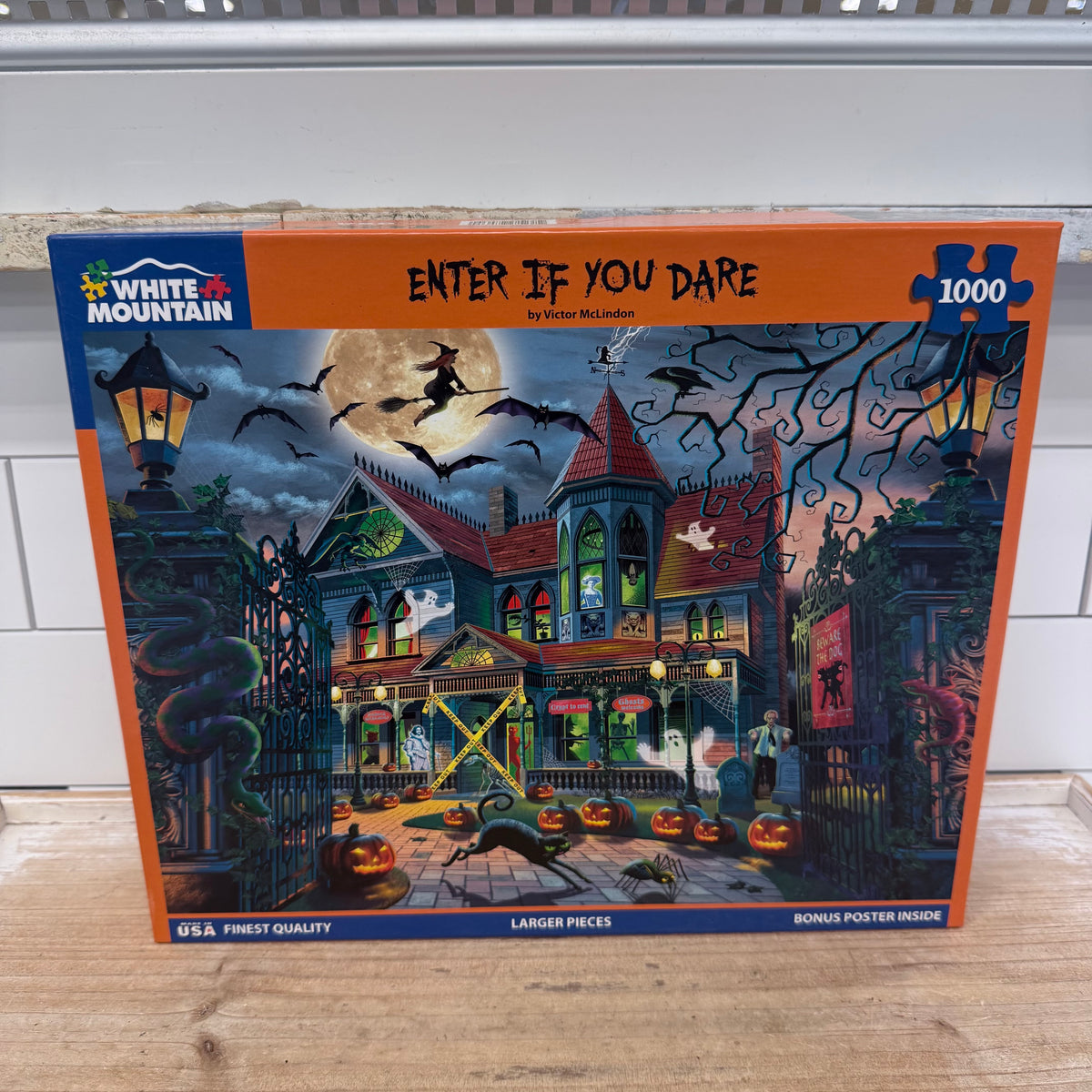 White Mountain Halloween 1000 Piece Puzzles Set of 2 With Posters