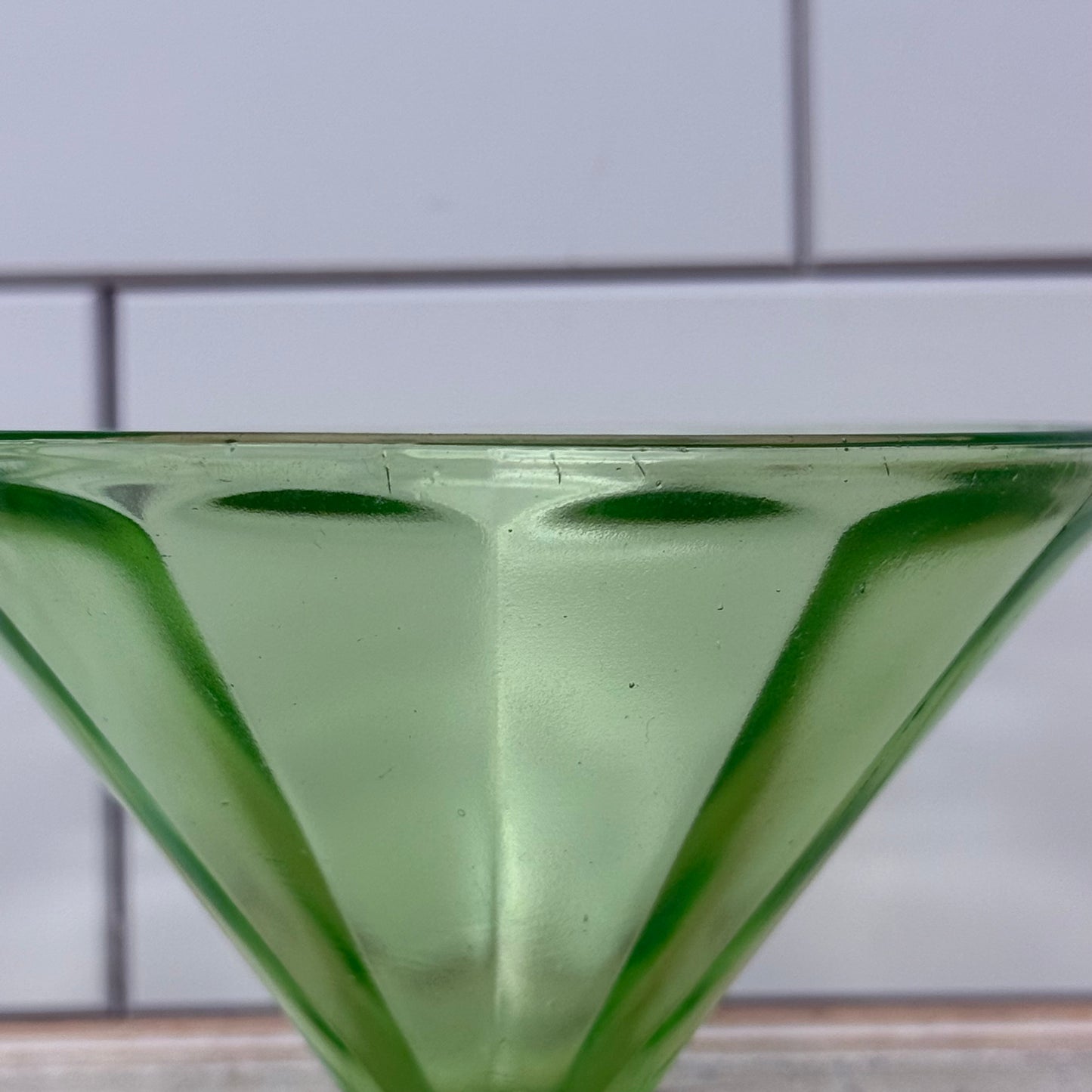 Federal Glass Uranium Glass Sherbet Dishes Set of 8