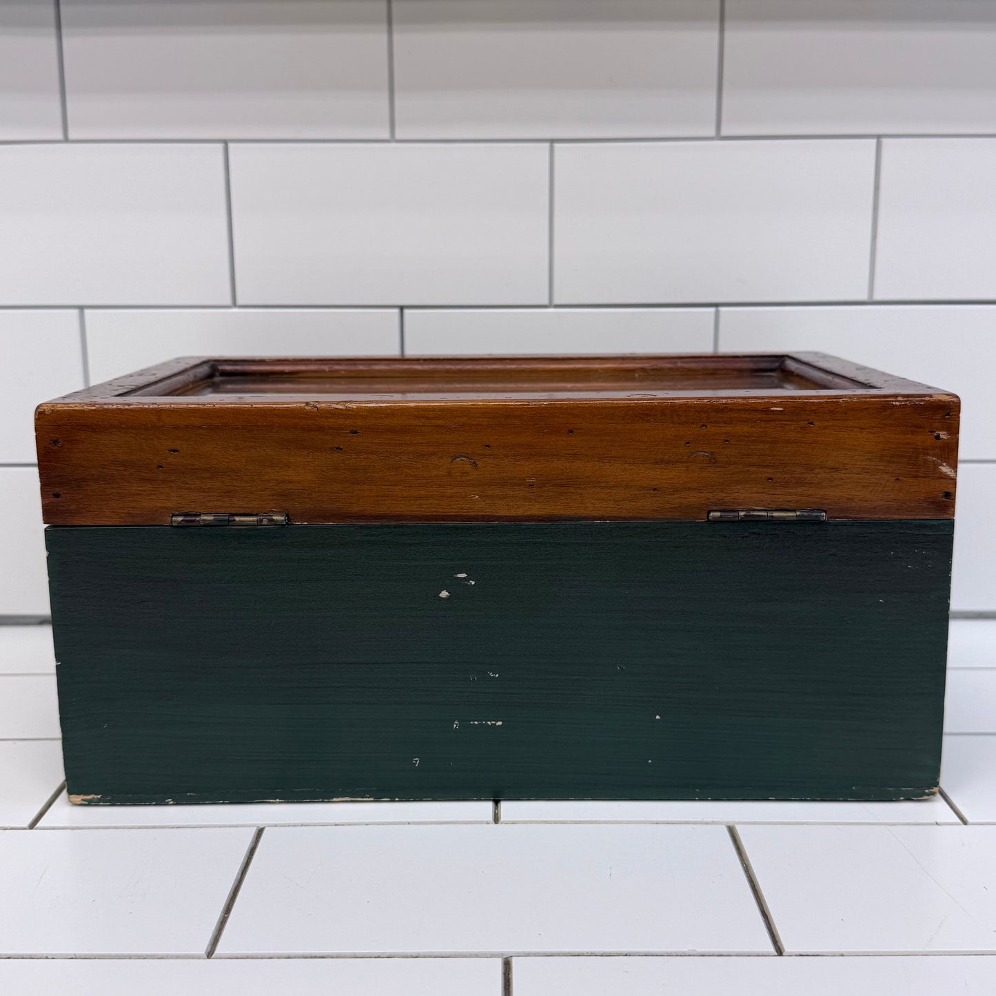 Fishing Memorabilia Shadow Box Storage Wooden Display Case