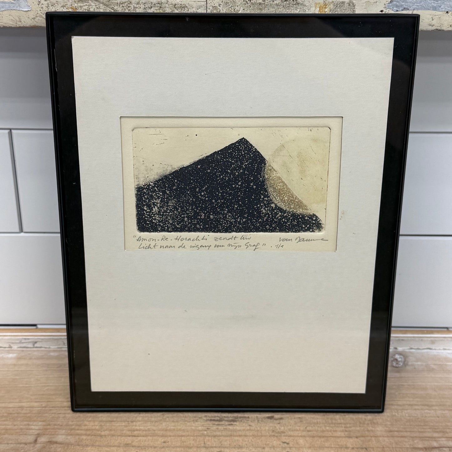 Original Etching Egyptian Book of the Dead Inspired Signed