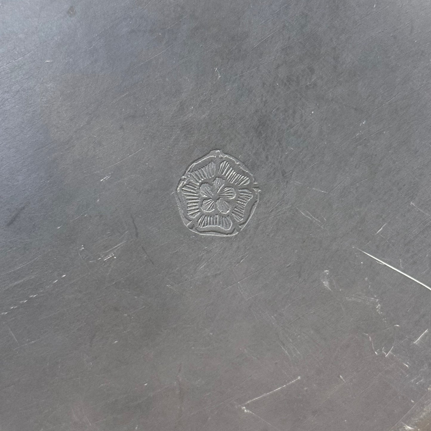 Colonial Revival Pewter Plates Set of 2 Tudor Rose Mark