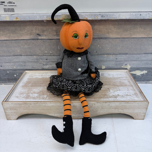 Sweet Street Halloween Pumpkin Lady Plush Shelf Sitter