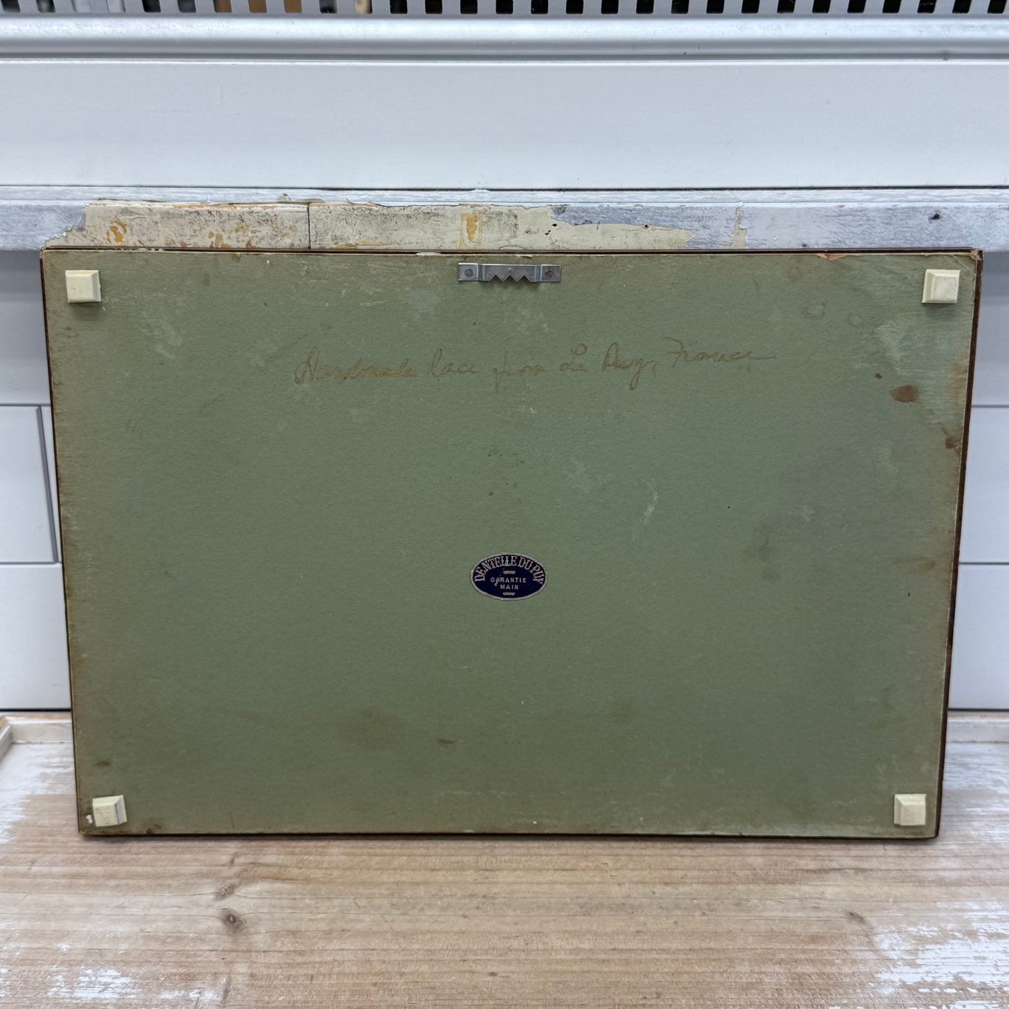 Framed French Lace Doily, Textile Art