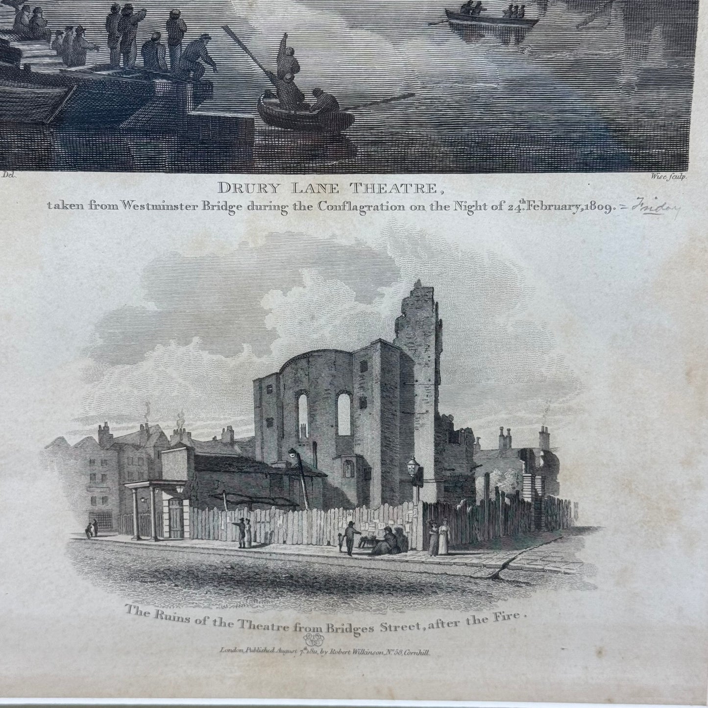 William Wise Drury Lane Theatre Fire, Framed