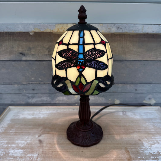 Dragonfly Tiffany Style Stained Glass Accent Lamp