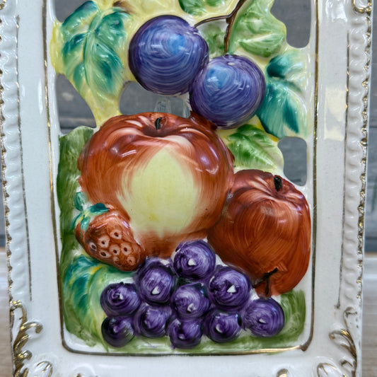 Ucagco Embossed Fruit Ceramic Wall Plaque