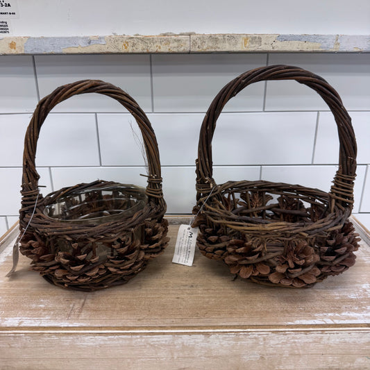 McCann Brothers Rustic Woven Pine Cone Basket