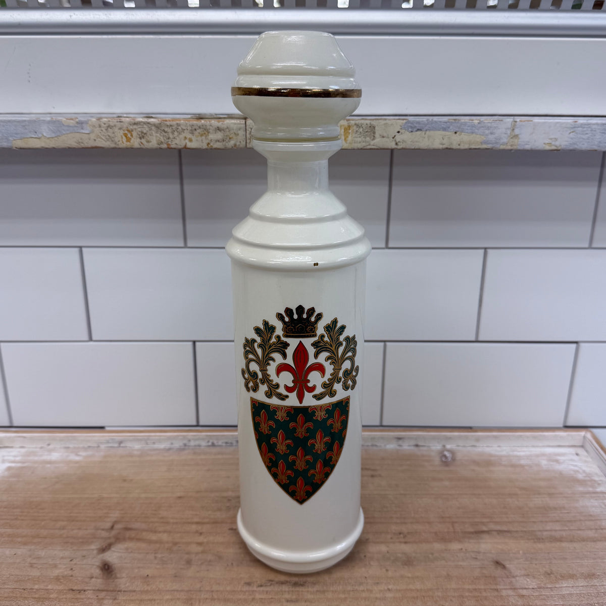 Vintage Jim Beam Regal China Fleur de Lis Decanter 13”