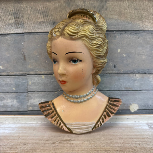 Lady Bust Chalkware, 1940s