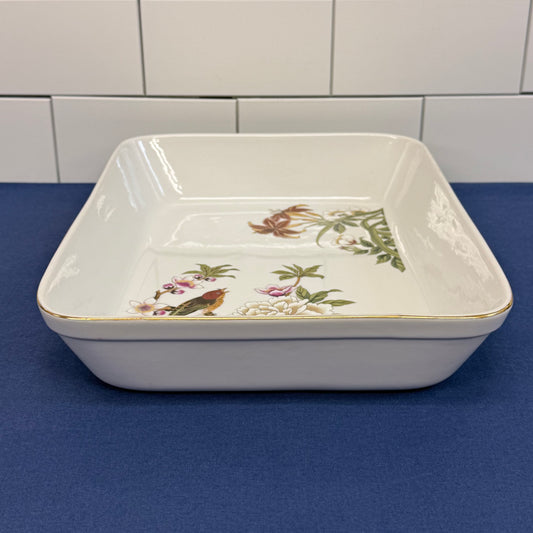 Shafford Chinese Garden Porcelain Baking Dish Japan 1970s