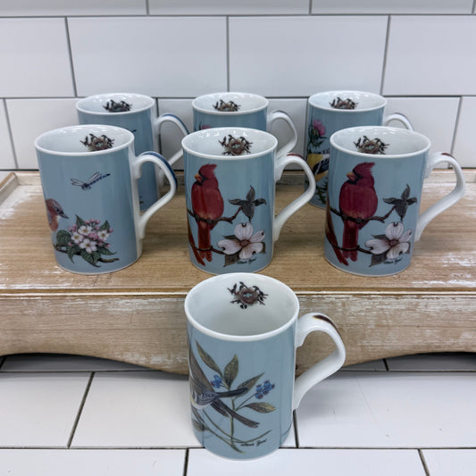 Inhesion Garden Birds Mug Set of 7 by Maria Ryan Porcelain