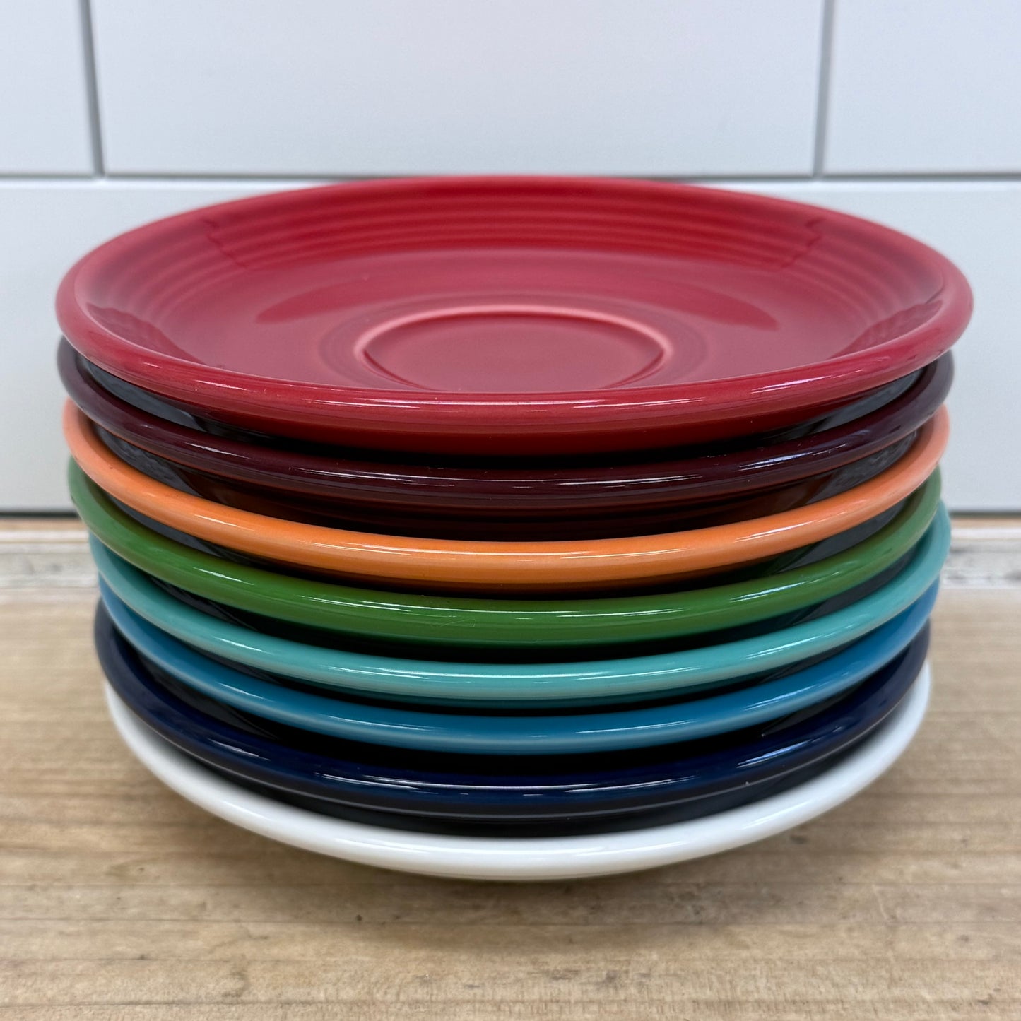 Fiesta Ware Multicolor Saucer Set of 8