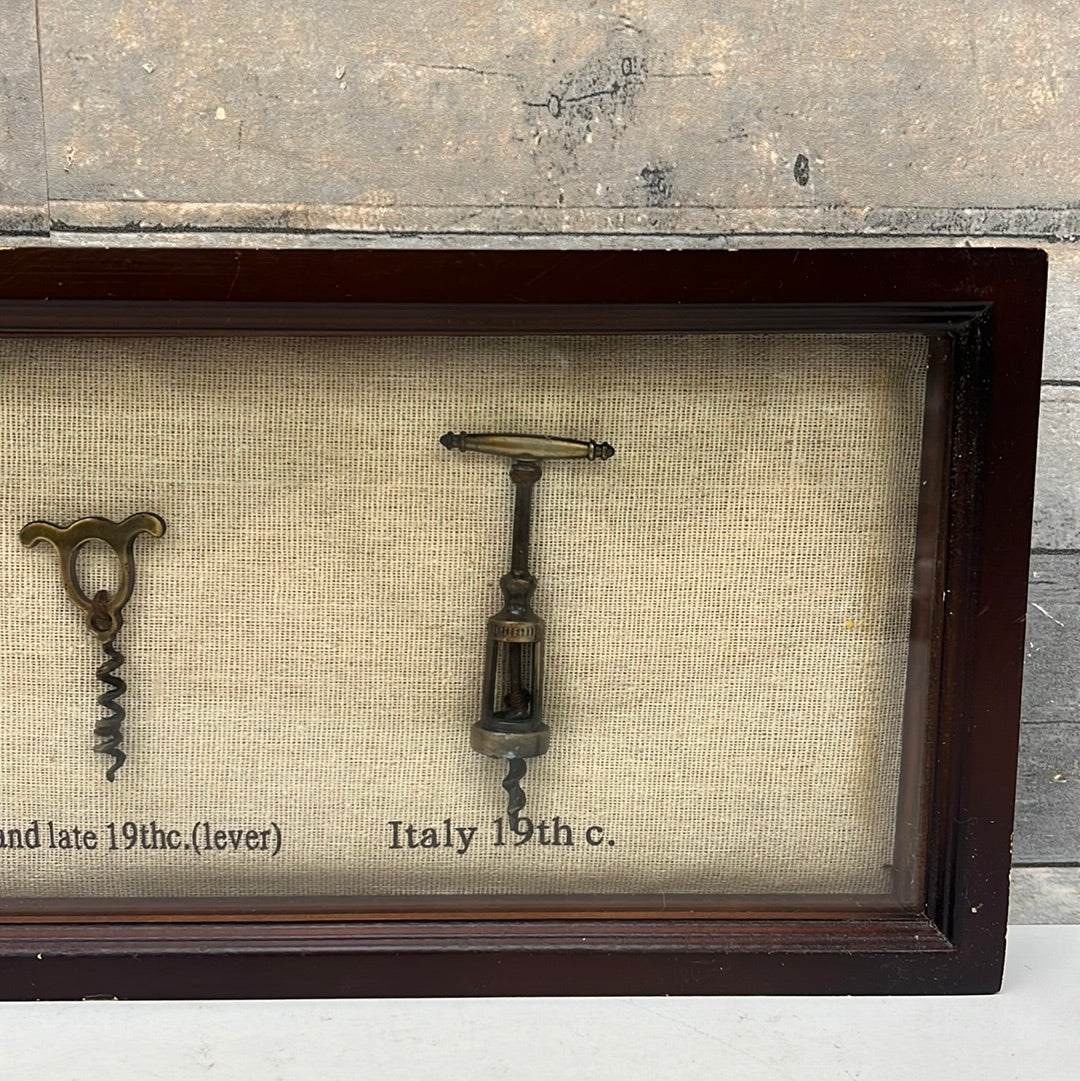 Creative Co-op Antique Corkscrew Replica Shadow Box