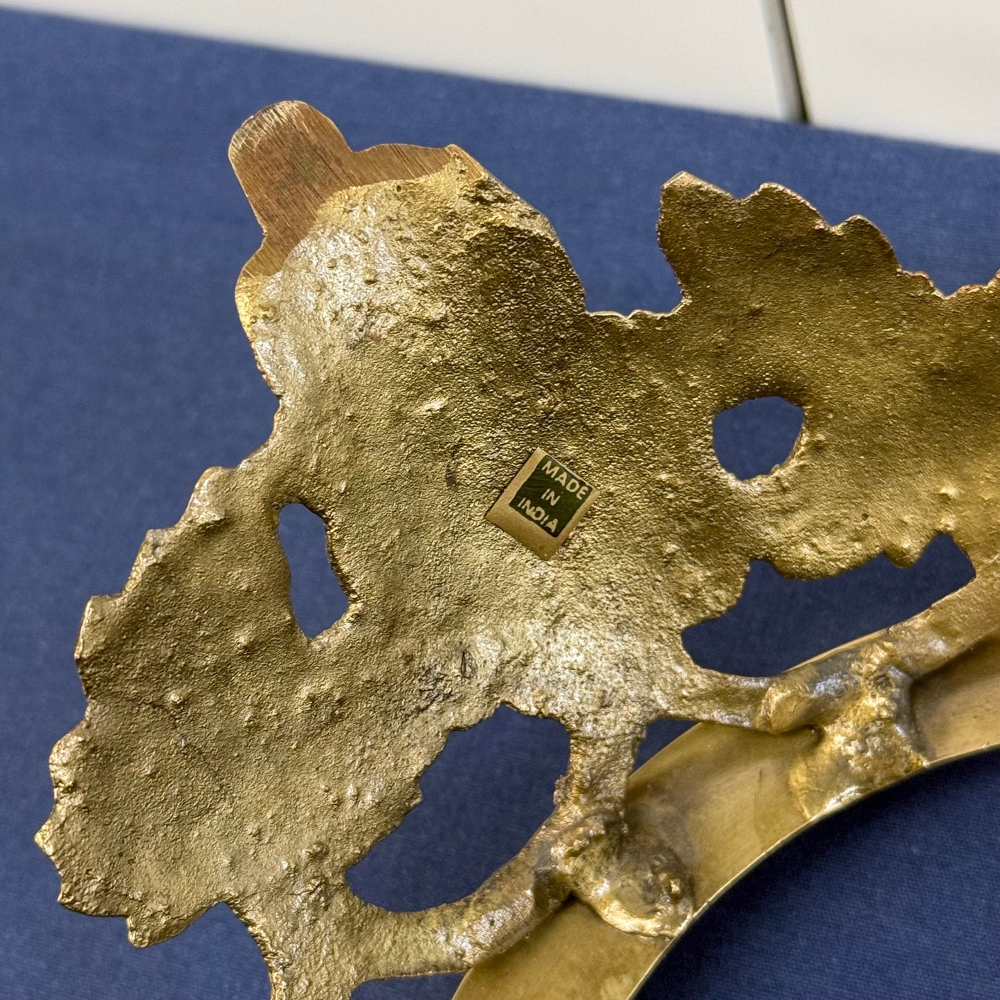 Hollywood Regency Cut Crystal Rose Bowl Brass Stand