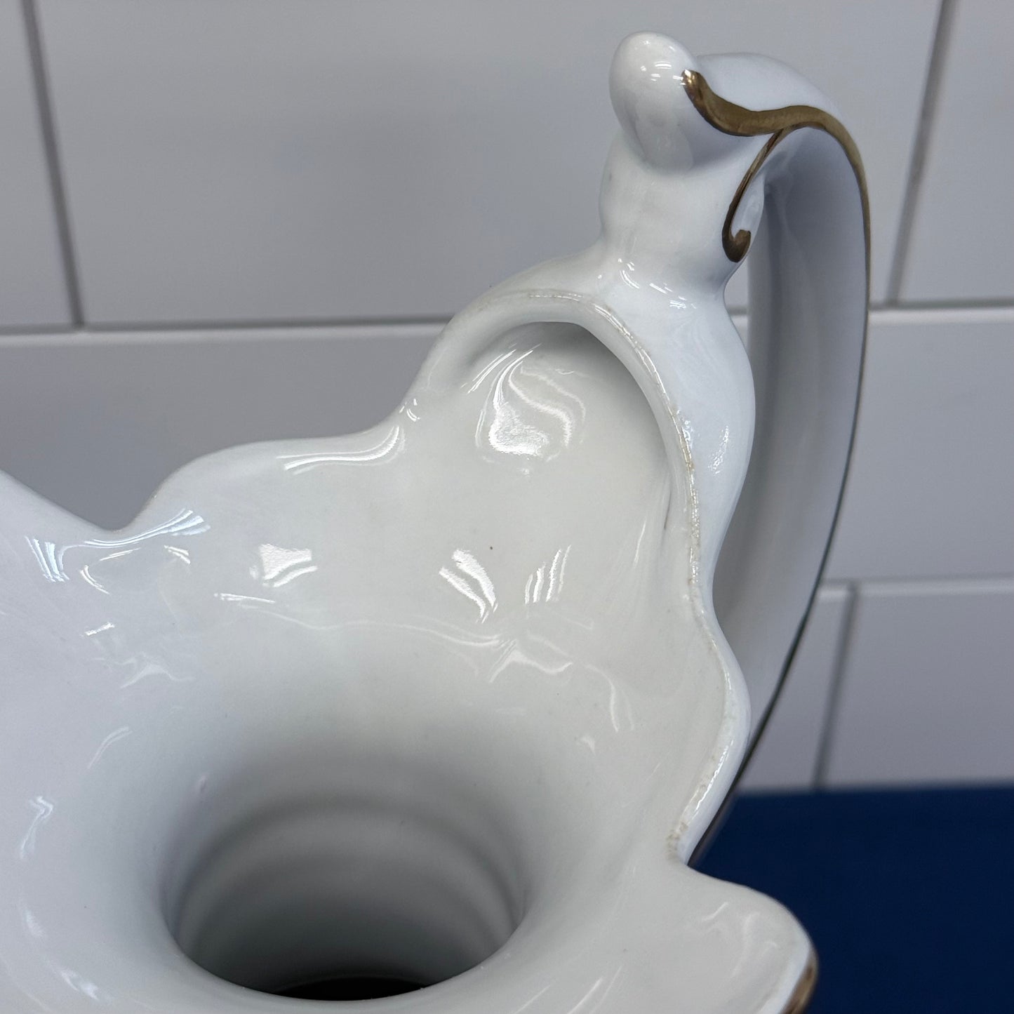 Porcelaine de Bruxelles Floral Pitcher 1960s