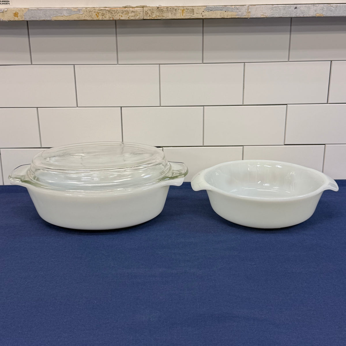 Fire-King Vegetable Pattern Casserole Dishes Set of 2 Vintage