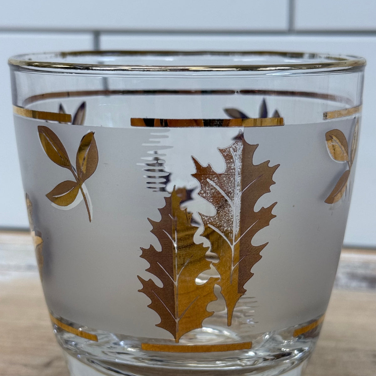 Libbey Golden Foliage Glassware Set of 9 Vintage