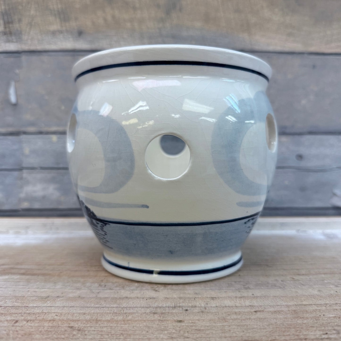 Delft Blue Hand Painted Ceramic Bulb Planter