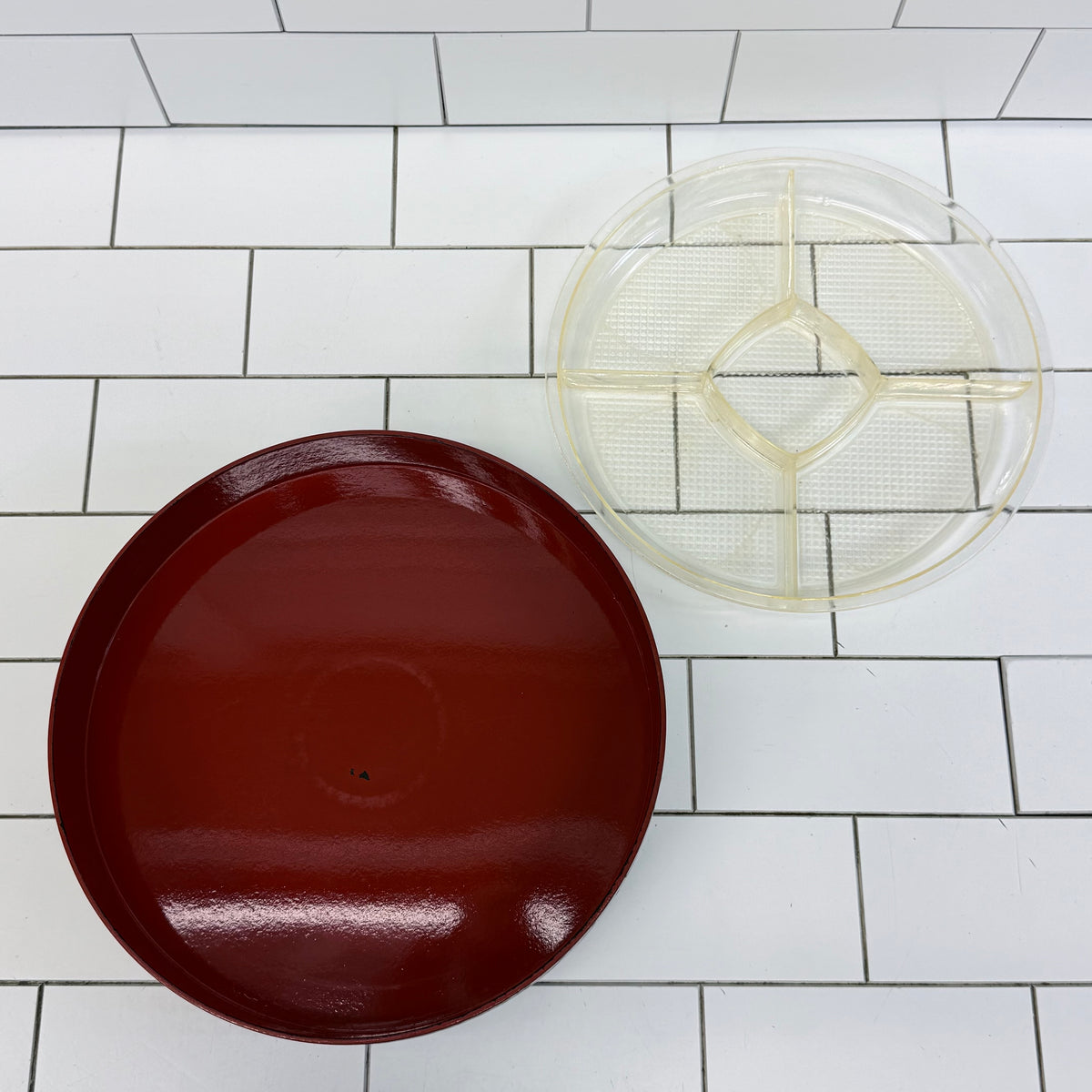Japanese Lacquer-Style Stacking Serving Set Plates & Trays