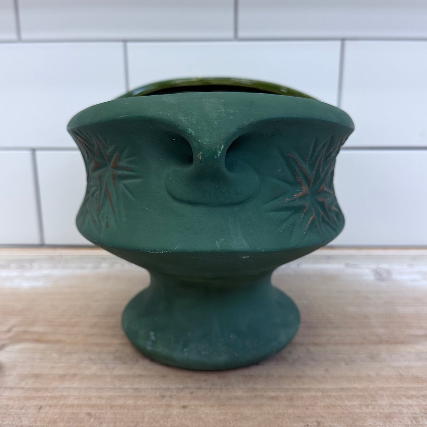 McCoy Planter Atomic Starburst Pottery Dish, 1968