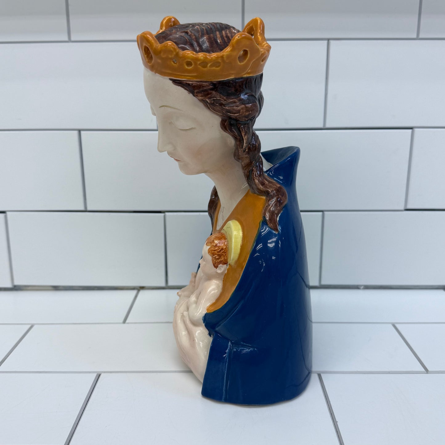 Virgin Mary and Jesus Figurine, Porcelain