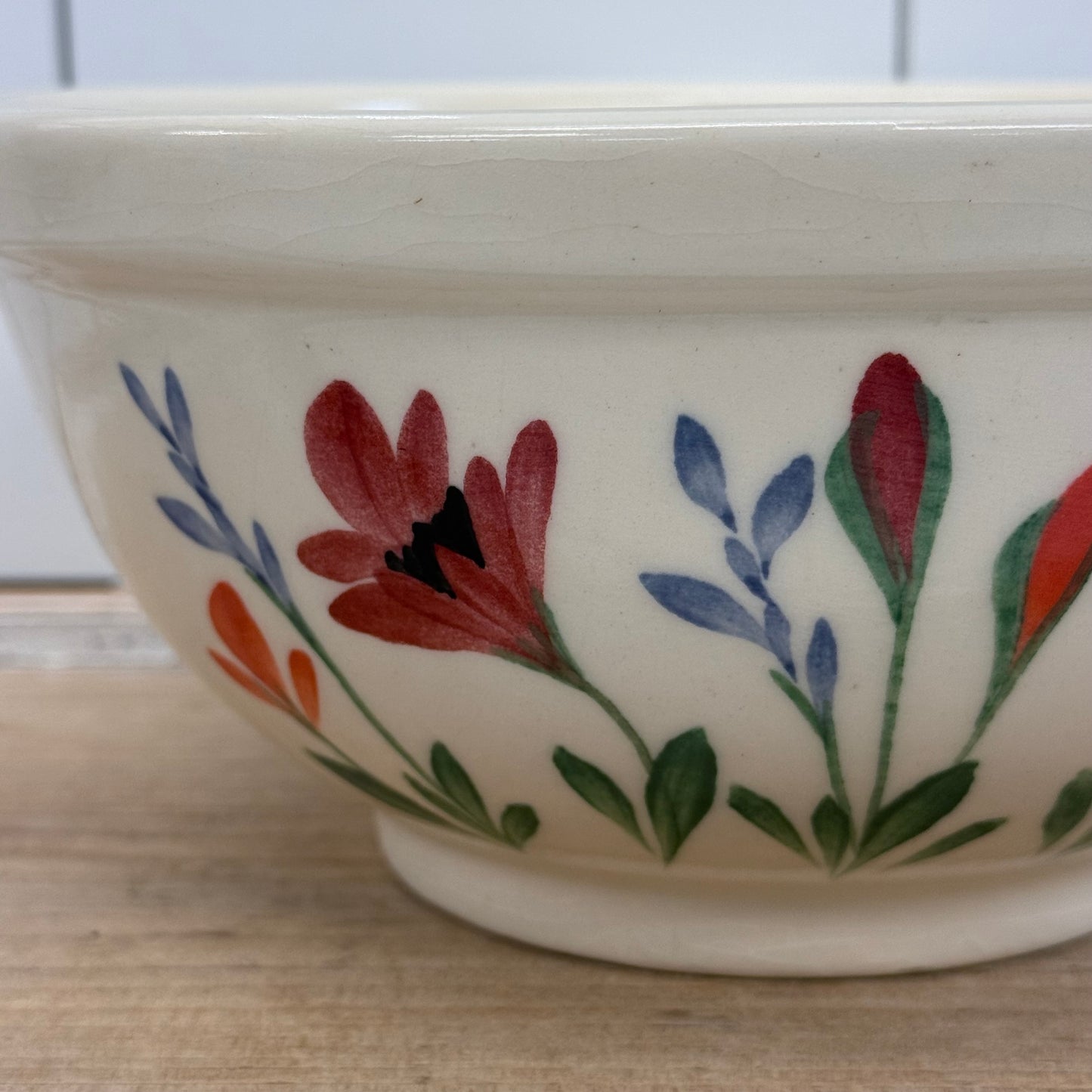 Emerson Creek Pottery Painted Floral Mixing Bowl Ceramic 2012