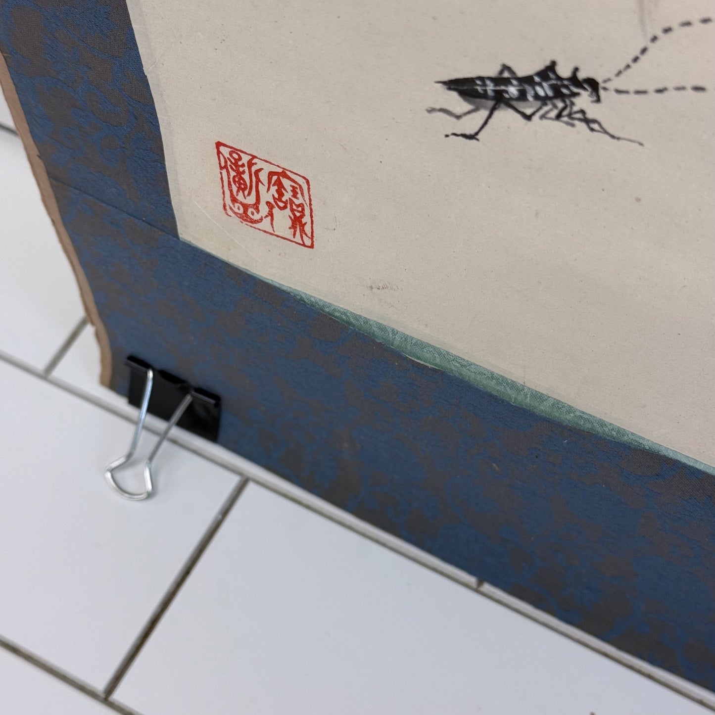 Vintage Chinese Ink Brush Panda Painting Scroll Signed