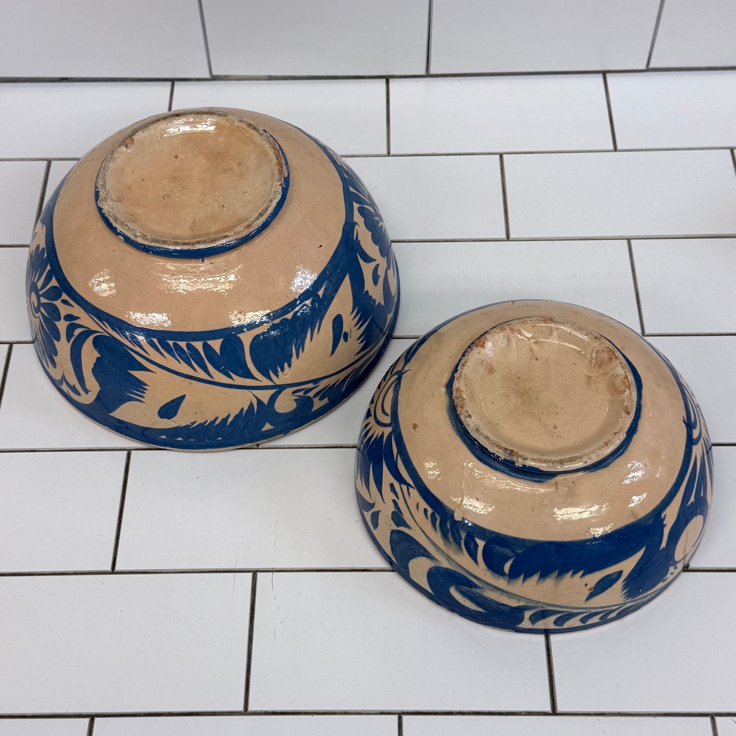 Tonalá Style Mexican Pottery Bowls Set of 2 1960s