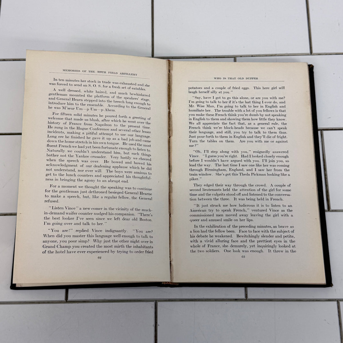 Memories of the 309th Field Artillery WWI Book 1920