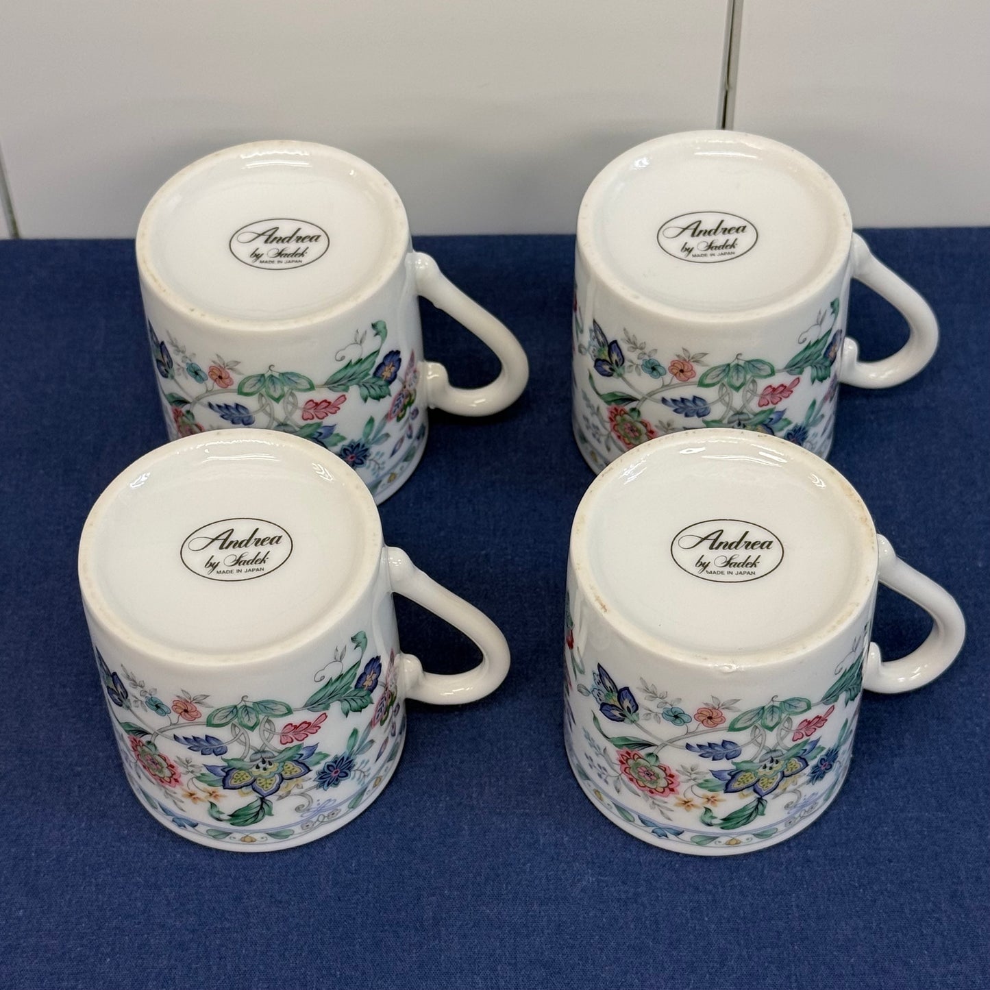Andrea by Sadek Garden of India Demitasse Cups Saucers Set 4