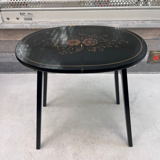 L. Hitchcock Floral Folding Wooden Accent Table